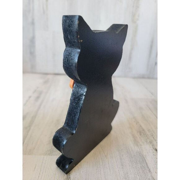 Wooden black cat Orange Bowl Halloween home decor - Picture 4 of 5